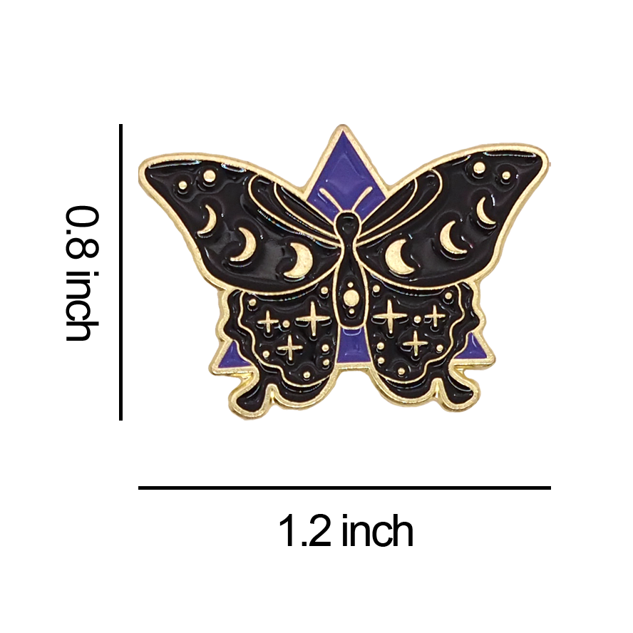 Moon and Stars Butterfly Enamel Pin