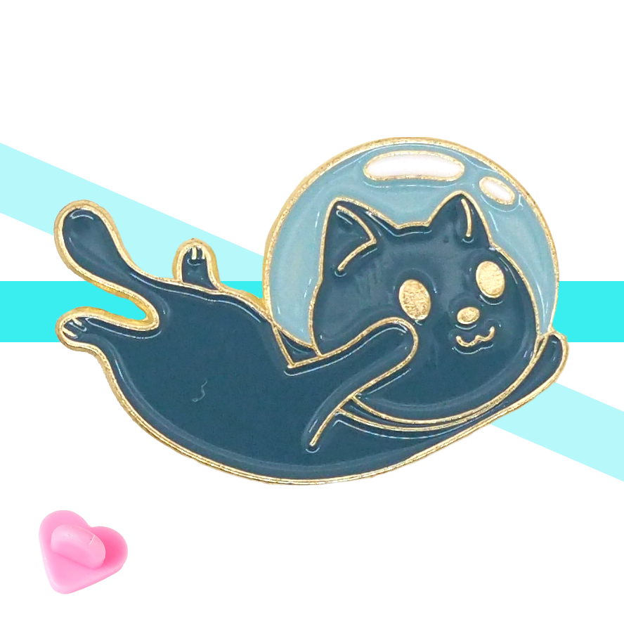 Moon Cat : a Cute Cat Pin Space Enamel Pins Kawaii Enamel Pin Moon