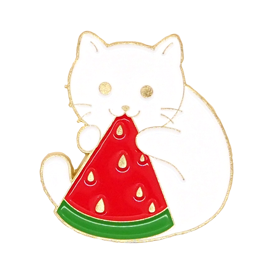 Watermelon Cat Enamel Pin