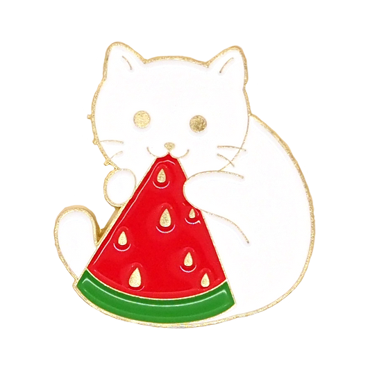 Watermelon Cat Enamel Pin