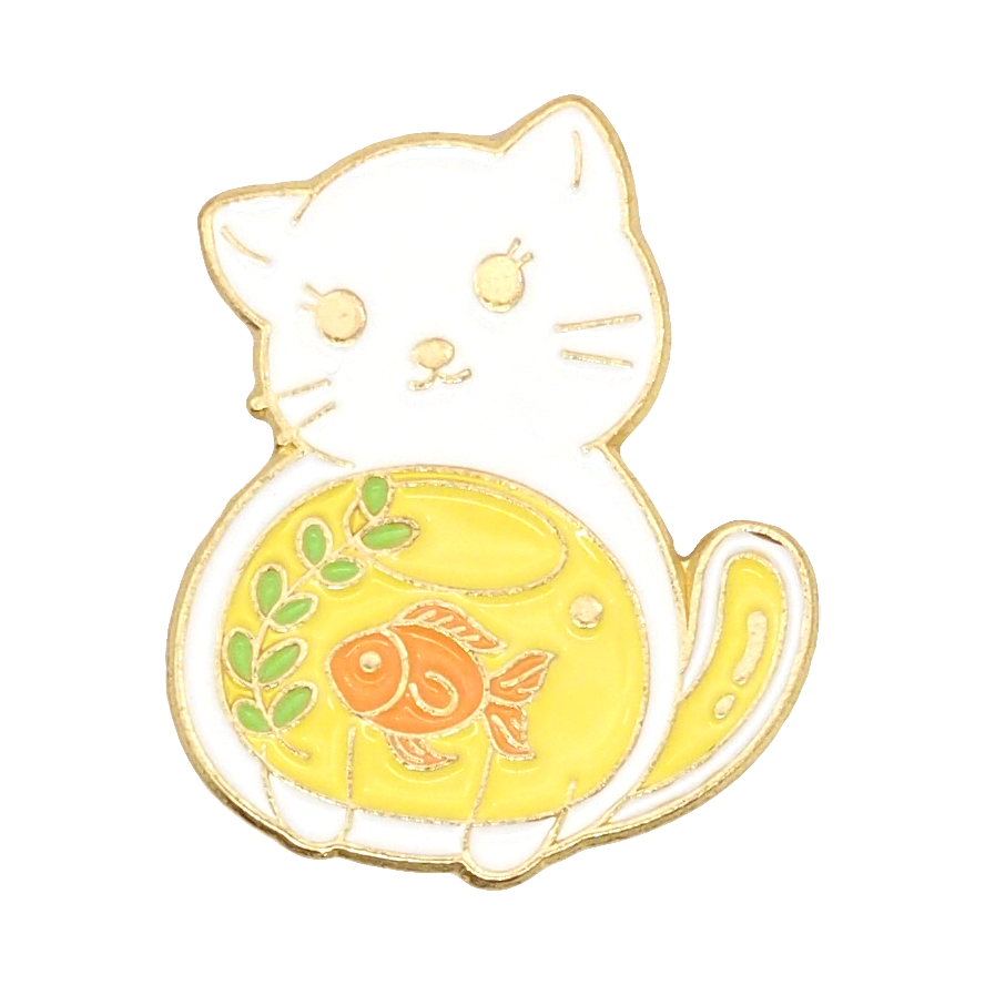 Fluffy's Dilemma Enamel Cat Pin