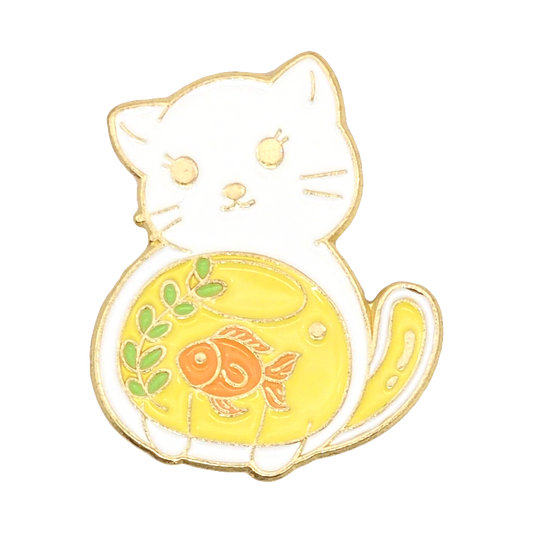 Fluffy's Dilemma Enamel Cat Pin