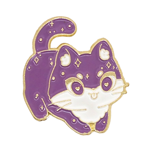 Heart Eye Star Kitten Enamel Pin