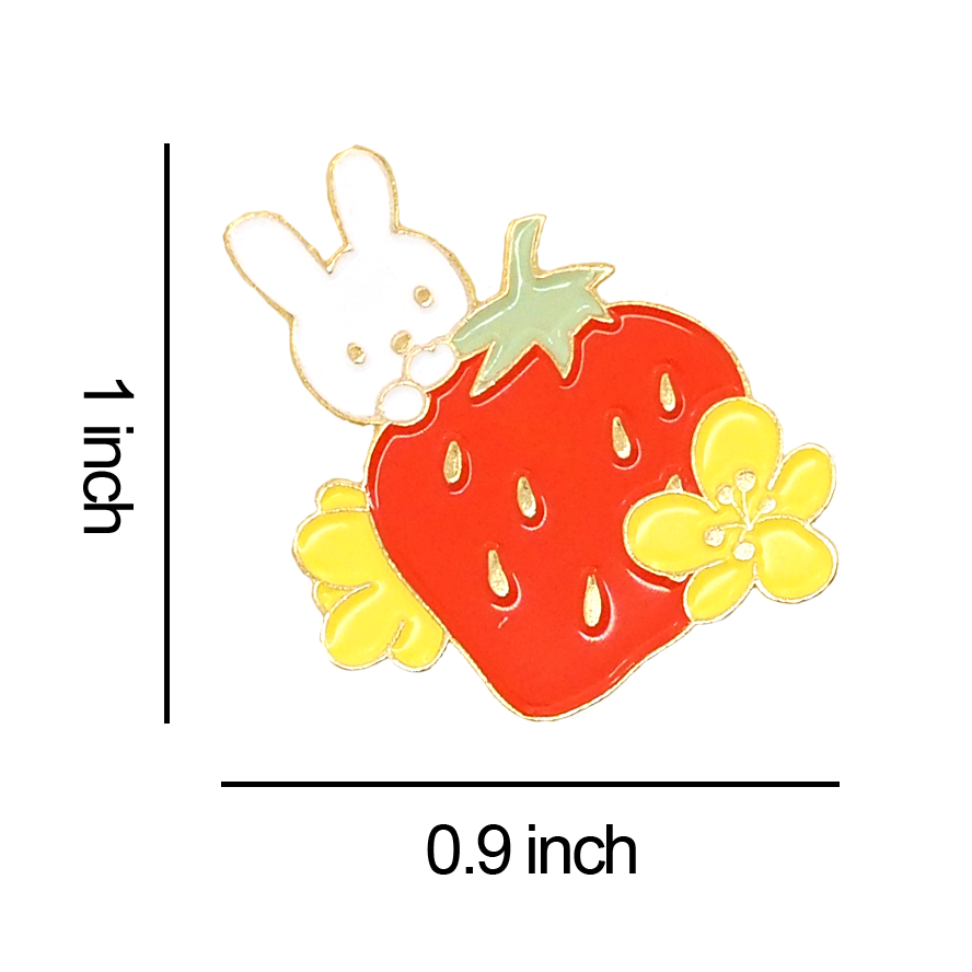 Strawberry Bunny Enamel Pin